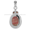 Atacado Jóias Rodocrosite e Garnet Gemstone 925 Silver Handcradted Pendant